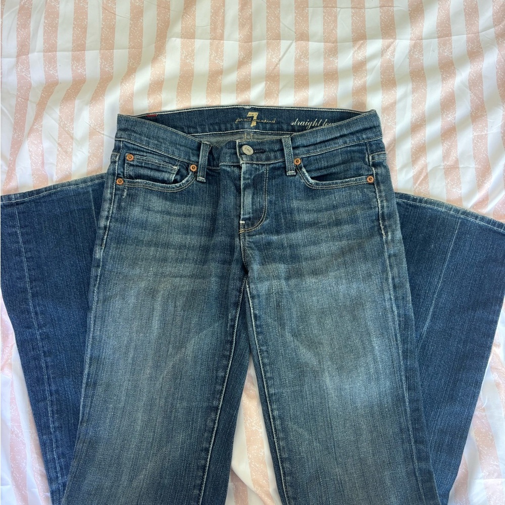 7 For All Mankind Blue Flare & Wide Leg Jeans